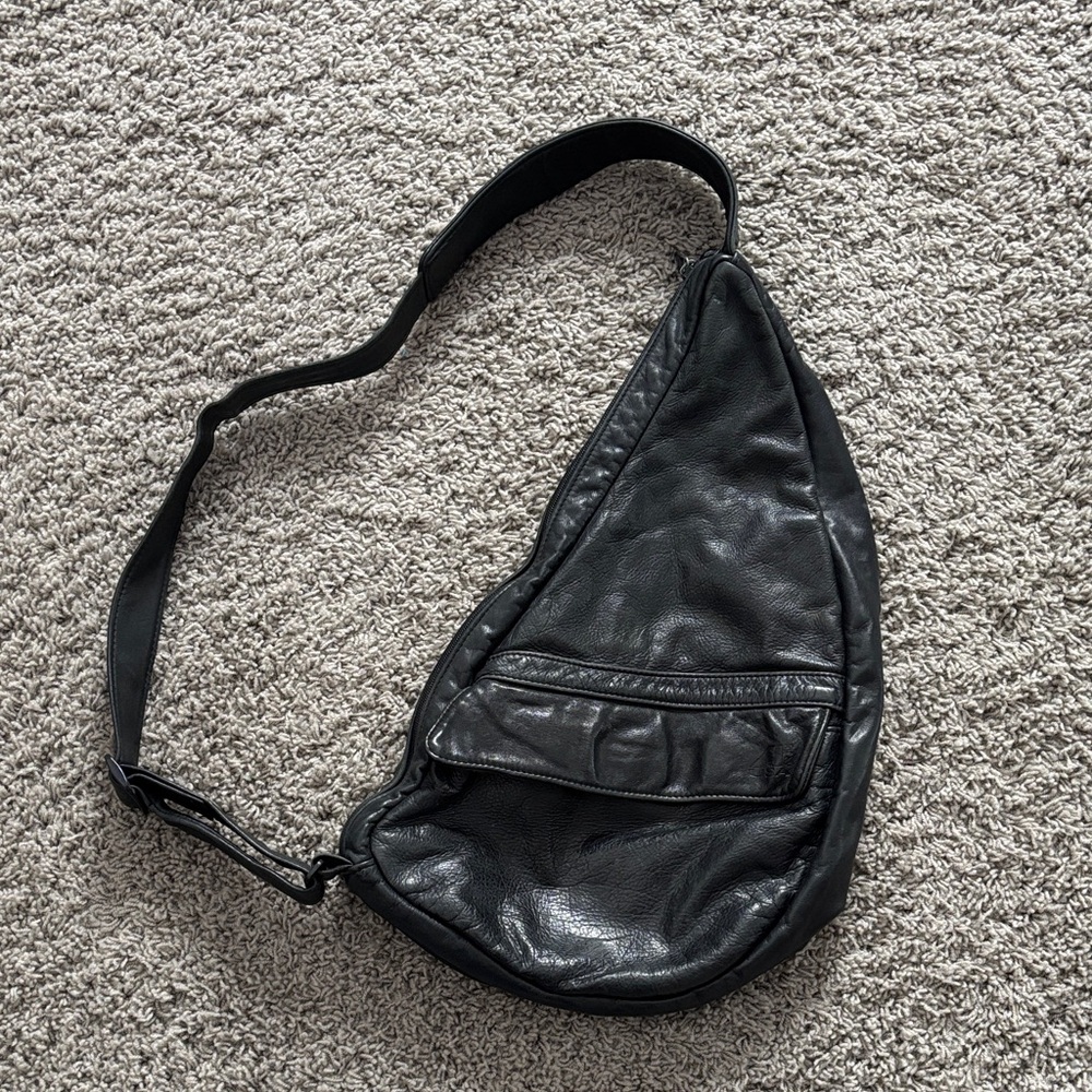 Ameribag Large Classic Black Leather Vintage Bag